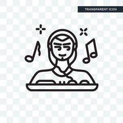 DJ vector icon isolated on transparent background, DJ logo design