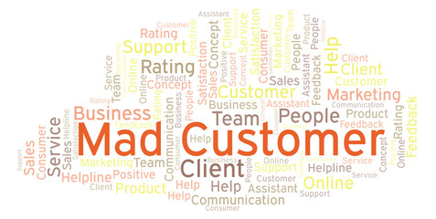 Obraz premium Mad Customer word cloud.