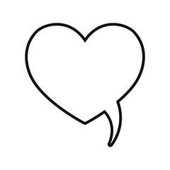 heart love shaped speech bubble
