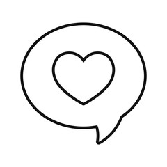 love heart speech bubble message