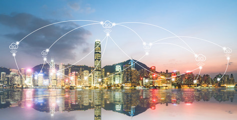 Hong Kong City Scenery and Communication Network