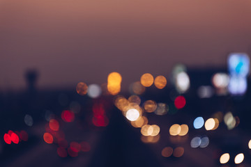 Abstract bokeh night in city background