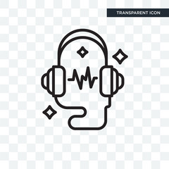 Headphones vector icon isolated on transparent background, Headphones logo design