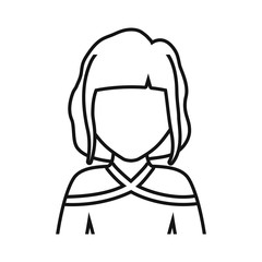 portrait woman character contour design