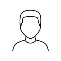 male character portrait contour thin line