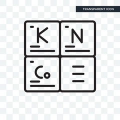 Periodic table vector icon isolated on transparent background, Periodic table logo design