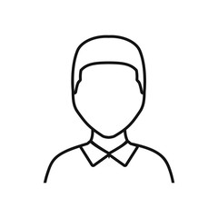 male character portrait contour thin line