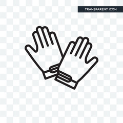 Gloves vector icon isolated on transparent background, Gloves logo design