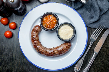 Fried sausage from beef