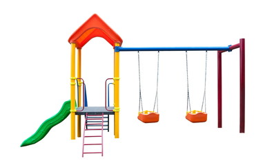 Children playground isolated on white
