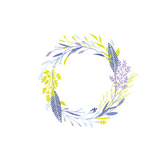 Obraz premium Floral round wreath.