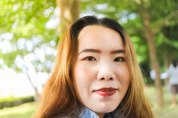 Fototapeta premium Asian woman with her beautiful face