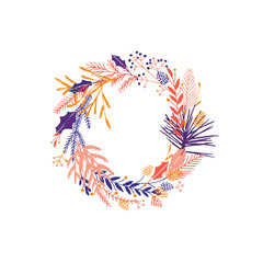 Floral round wreath.