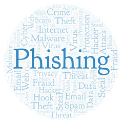 Obraz premium Phishing word cloud.