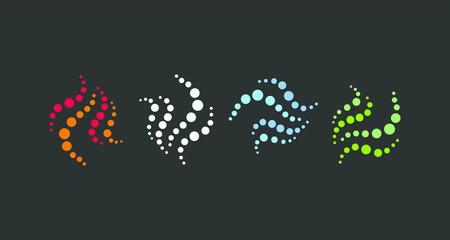 four elements icon by circles set