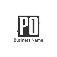 Initial Letter PO Logo Template Design