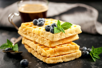 Waffles with berries