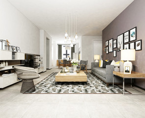 3d render of living room