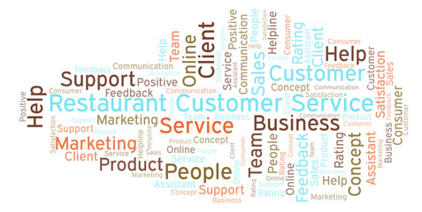 Fototapeta premium Restaurant Customer Service word cloud.