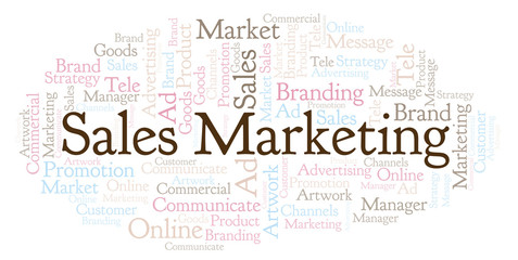 Word cloud with text Sales Marketing.