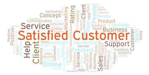 Satisfied Customer word cloud.