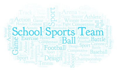 School Sports Team word cloud.