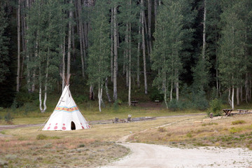 teepee campsite in Wasatch Mountains