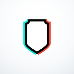 Glitch shield icon. Vector illustration