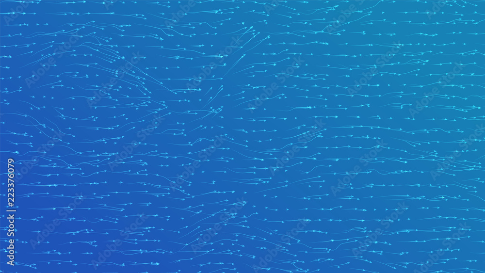 Poster vector field visualization of forces. magnetic or gravitational fluctuations chart. science backdrop