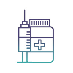 medication bottle pills and syringe