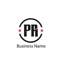 Initial Letter PR Logo Template Design