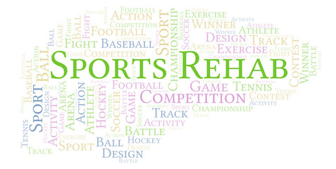 Obraz premium Sports Rehab word cloud.