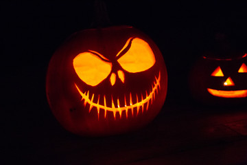 halloween pumpkin on black background