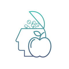 profile head filled pills medication food healthcare