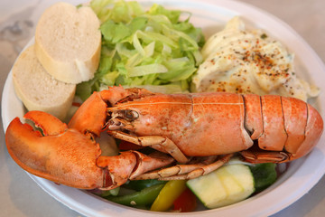 Seafood salad on a large platter