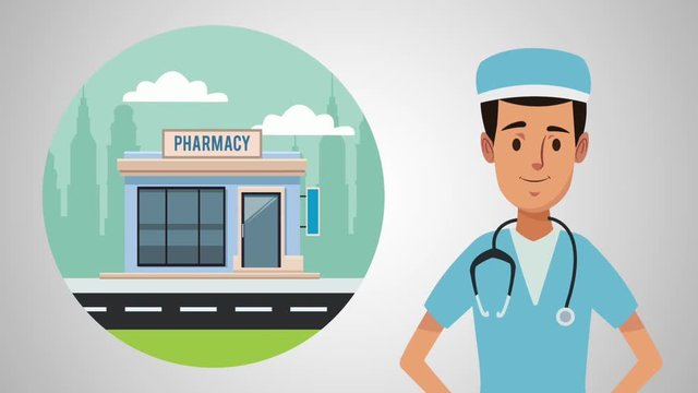 Doctor and pharmacy HD animation