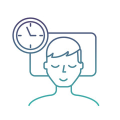 man sleeping on the bed clock time