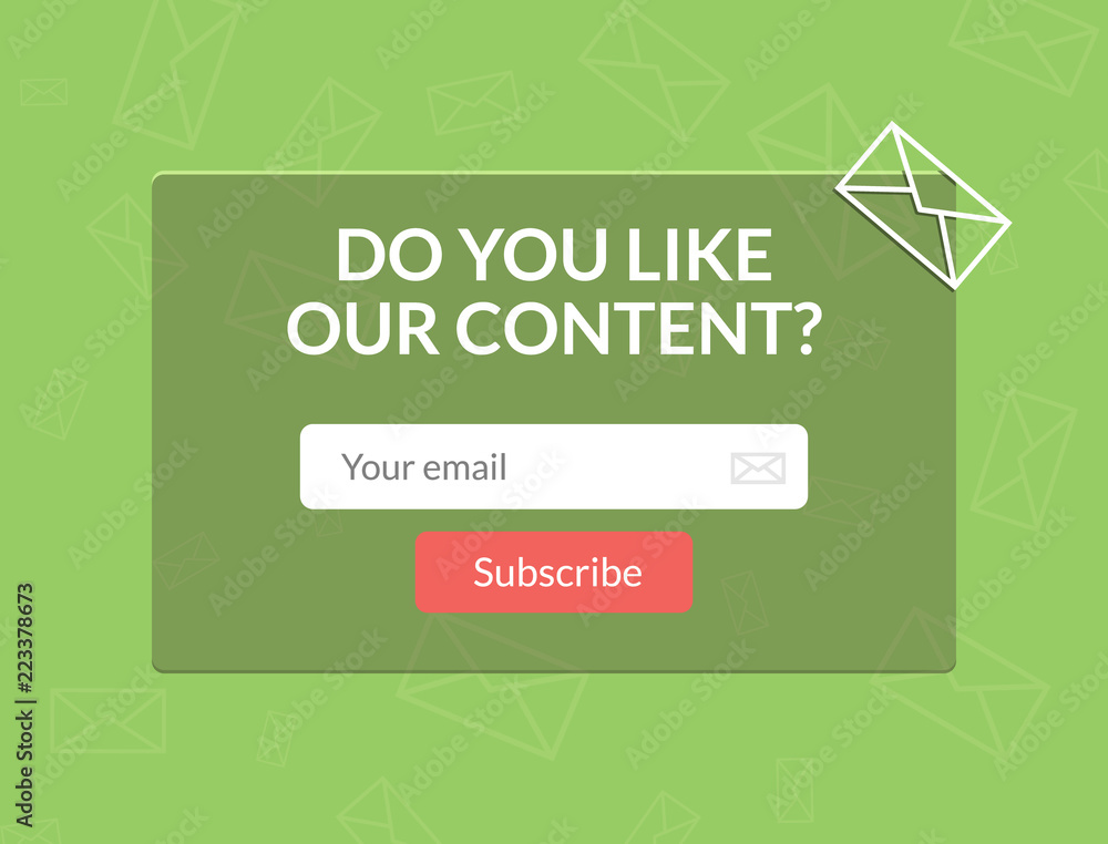 Aufkleber vector template email subscribe. submit form for website email letter banner.
