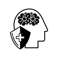 Obraz premium profile human head brain shield protection medical