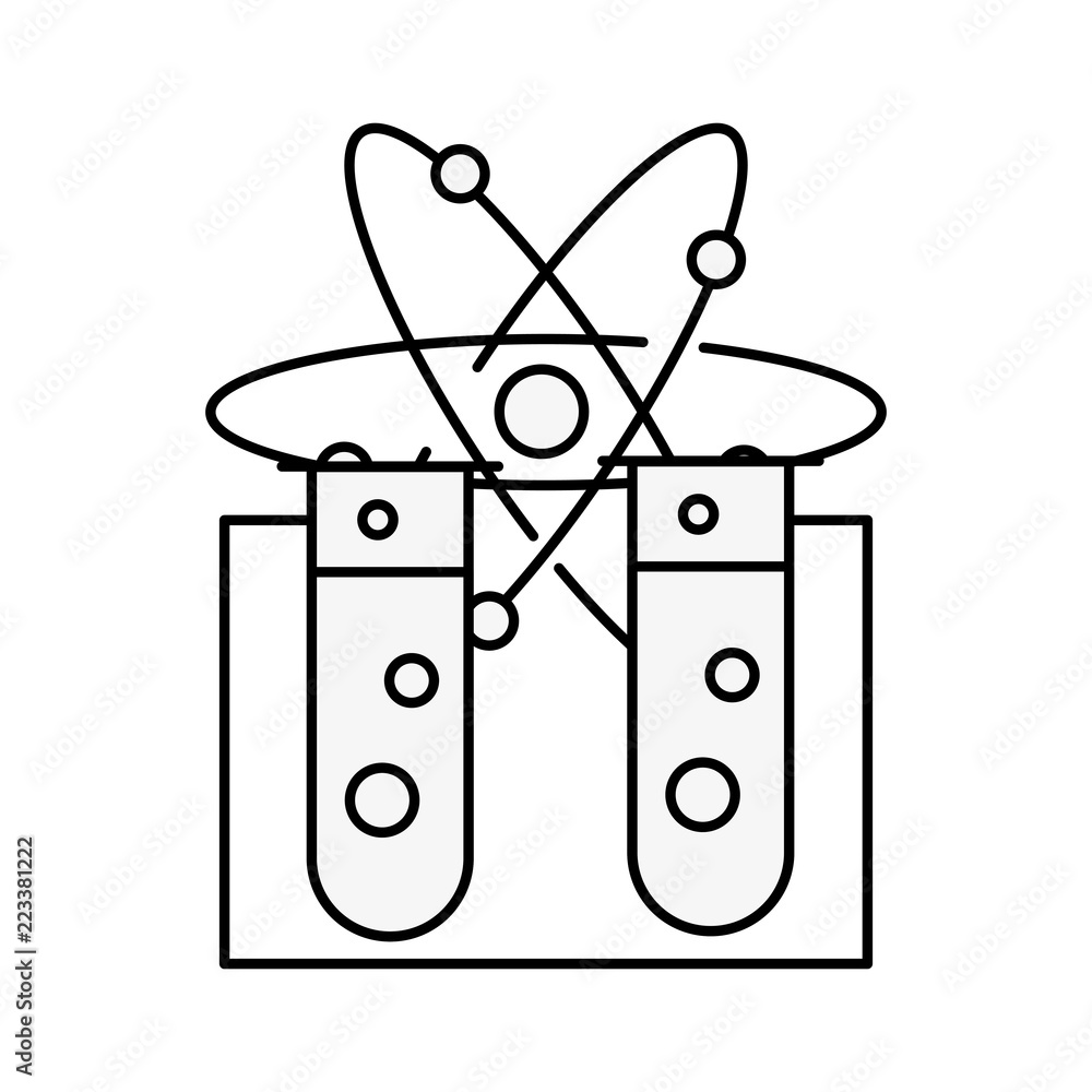 Sticker test tube atom molecule chemistry laboratory