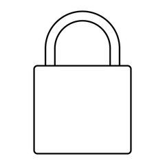 Padlock security symbol in black and white