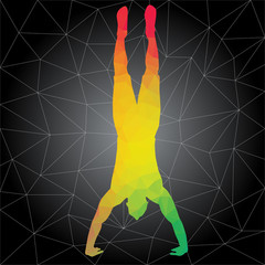 Crossfit concept. Vector silhouettes of people doing fitness and crossfit workouts in many different position. Active and healthy life concept
