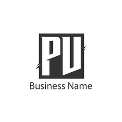 Fototapeta premium Initial Letter PV Logo Template Design