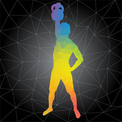 Crossfit concept. Vector silhouettes of people doing fitness and crossfit workouts in many different position. Active and healthy life concept