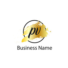 Initial Letter PV Logo Template Design