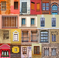 Windows collage / Colorful windows / Windows montage