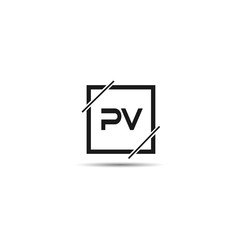 Initial Letter PV Logo Template Design