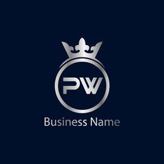 Initial Letter PW Logo Template Design