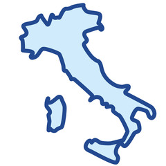 Italien Umriss Silhouette Vector Icon Illustration