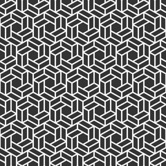 Vector seamless pattern. Repeating geometric tiles of hexagons.